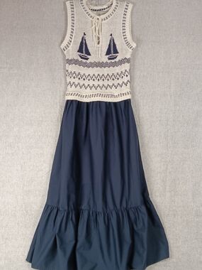 Moon River | Dresses | Moon River Cream Beige Striped Maxi Dress With Tie Waist
